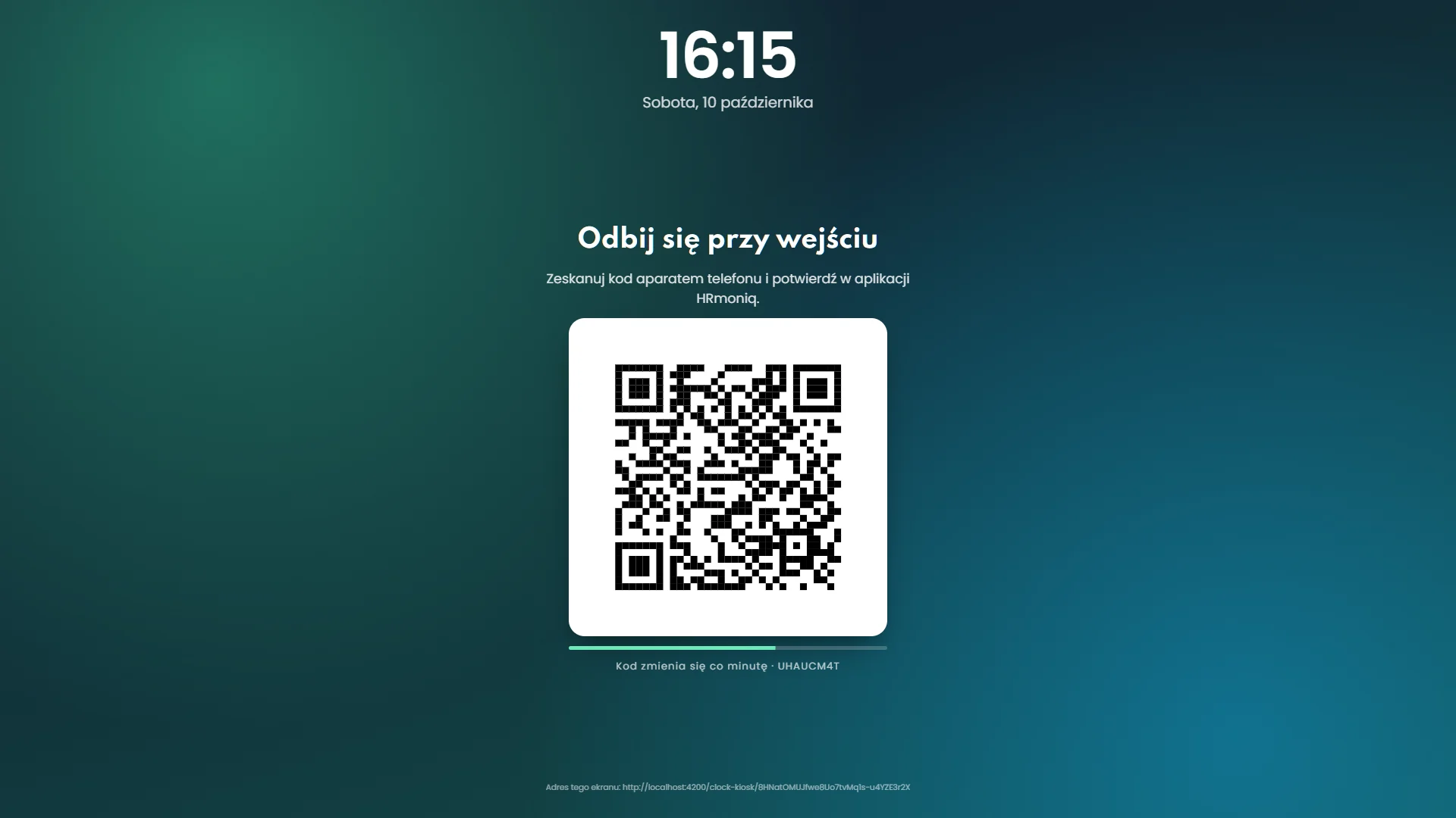 Tablet przy wejściu z ekranem odbicia