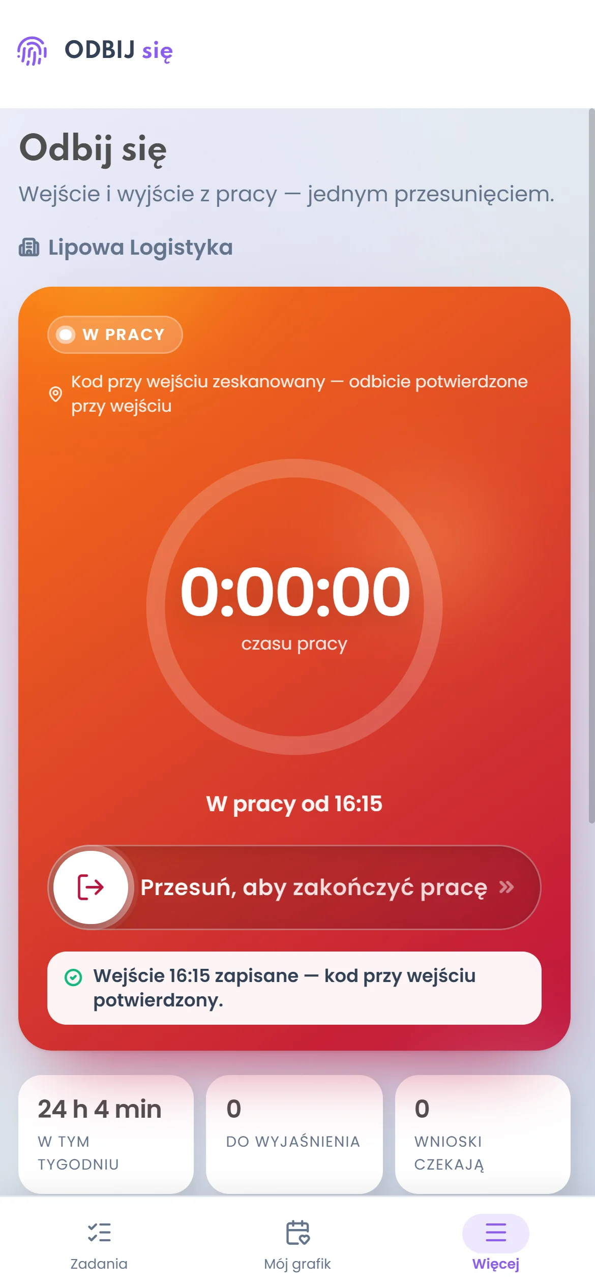 Odbicie wejścia w telefonie